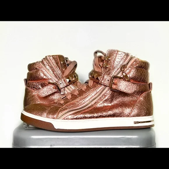 NWOT Michael Kors Rose Gold Sneakers - Picture 1 of 3